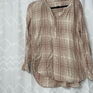 Dusty pink plaid shirt size medium